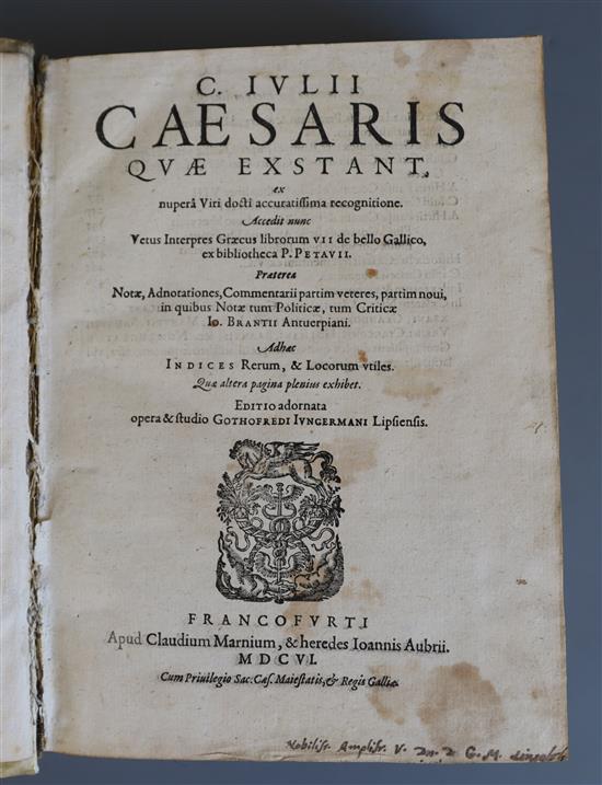 Caesar, Gaius Lulius - C.lulii Quae Exstant - qto, contemporary embossed vellum, with one double page